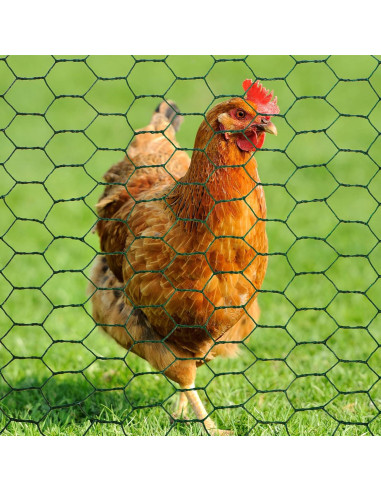 Malla de Alambre de Pollo Galvanizado SATINIOR 2 Hojas 34.8x406.4cm