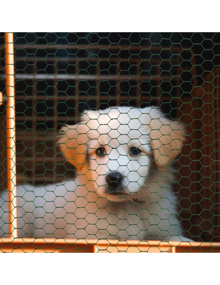 Malla de Alambre de Pollo Galvanizado SATINIOR 2 Hojas 34.8x406.4cm