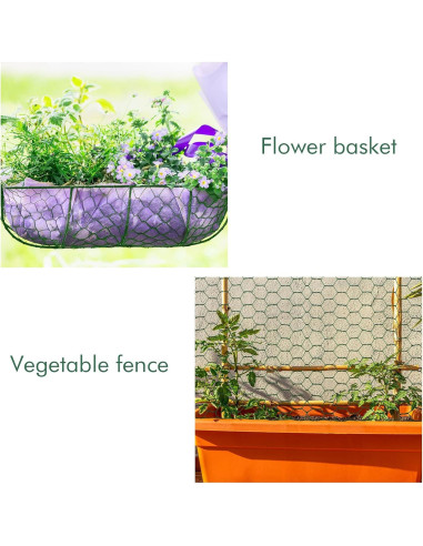 Malla de Alambre de Pollo Galvanizado SATINIOR 2 Hojas 34.8x406.4cm