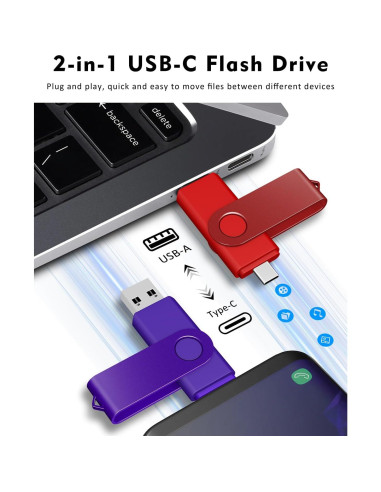 AreTop 64GB Unidad USB C Doble 10 Pack Memoria Flash