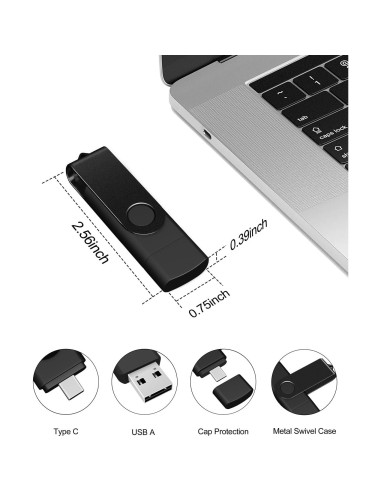 AreTop 64GB Unidad USB C Doble 10 Pack Memoria Flash