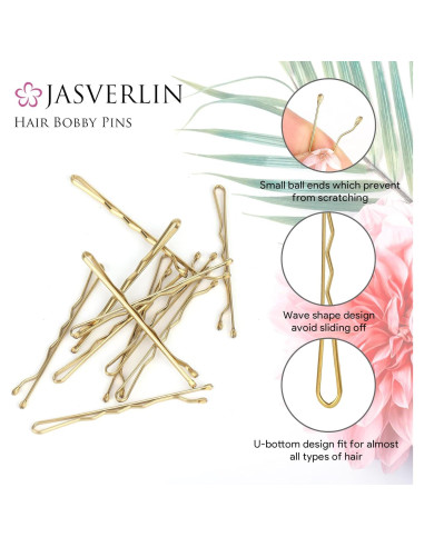 Pinzas para el cabello rubias JASVERLIN 6 cm 100 piezas premium