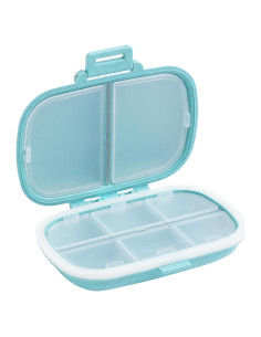 Organizador de Pastillas Portátil Meacolia 8 Compartimentos Azul