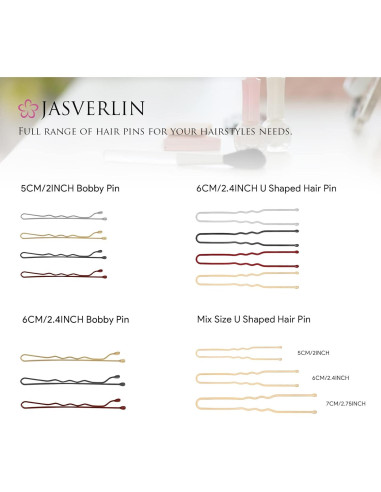 Pinzas para el cabello rubias JASVERLIN 6 cm 100 piezas premium