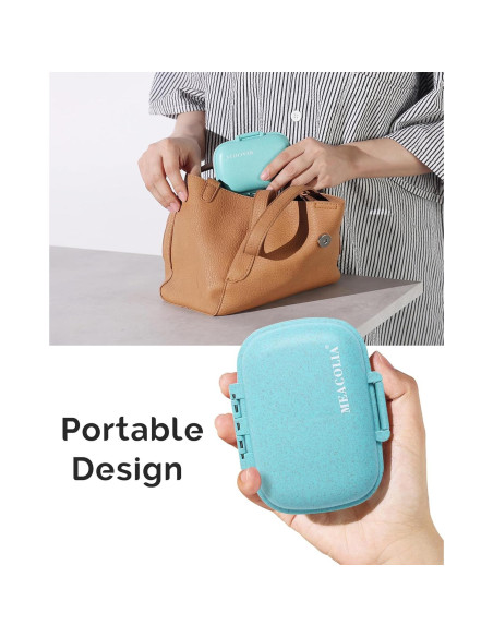 Organizador de Pastillas Portátil Meacolia 8 Compartimentos Azul