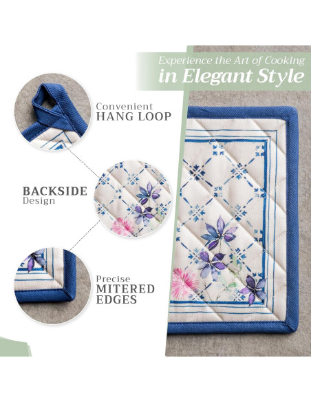 Agarradores Maison d' Hermine 100% Algodón 20x20 cm Paquete de 2