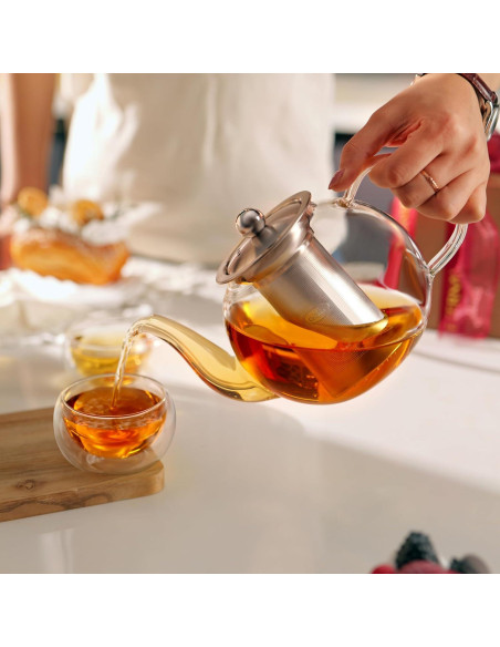 Tetera de Vidrio CNGLASS 1200ml con Infusor Removible