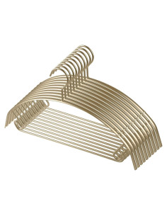 Paquete de 10 perchas de aluminio VWV color champán 40 cm