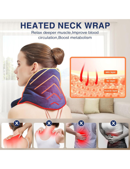 Almohadilla Calentadora AOKESTE para Cuello 76x20cm 30-70C