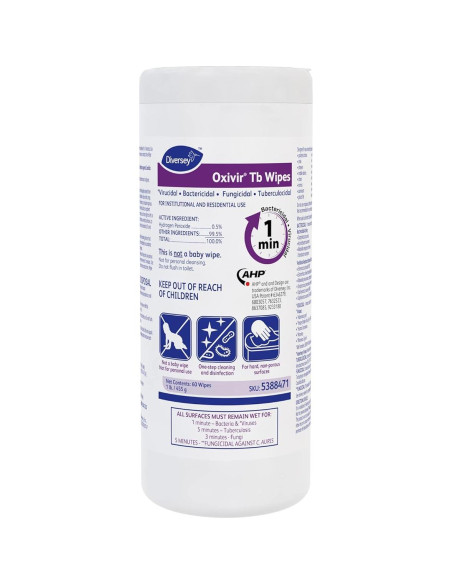 Toallitas Desinfectantes Diversey Oxivir 60 Cuentas 17.78x20.32 cm