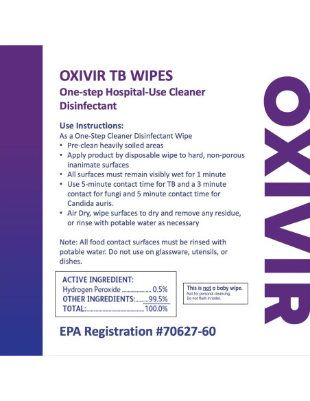 Toallitas Desinfectantes Diversey Oxivir 60 Cuentas 17.78x20.32 cm