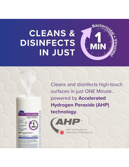 Toallitas Desinfectantes Diversey Oxivir 60 Cuentas 17.78x20.32 cm