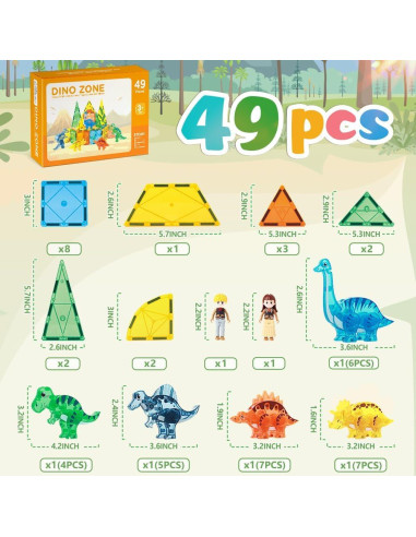 Azulejos Magnéticos de Dinosaurio BENOKER 32.77x19.99cm 3D STEM