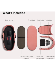 Cuna Babyzen YOYO 0+, Jengibre - Colchón y toldo UV 2