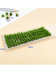 140 Mechones de Hierba Estática Wmhanler Verde Claro para Diorama 2