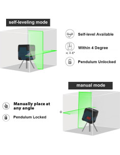 Nivel Láser RockSeed Verde Autonivelación 360 con Bolsa 2