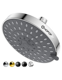 Cabezal de Ducha HOPOPRO Alta Presión 15.24 cm 5 Modos Cromo