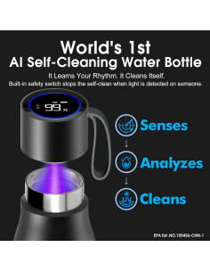 Botella de Agua Inteligente VSITOO S1 Pro 425ml Autolimpieza AI 2