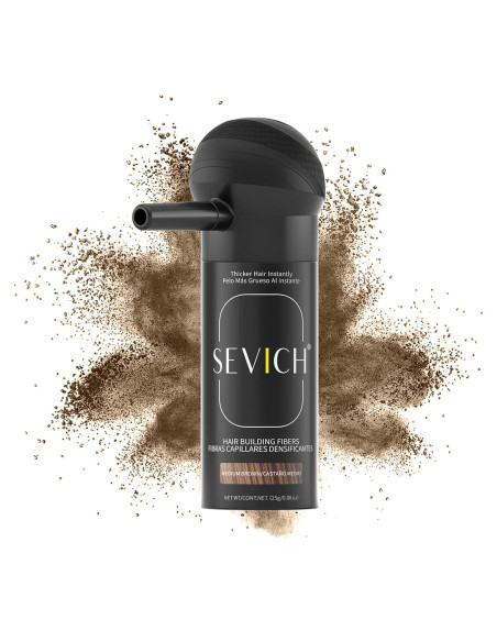 Fibra Capilar SEVICH 25g Marrón Medio - Aplicador Spray Unisex