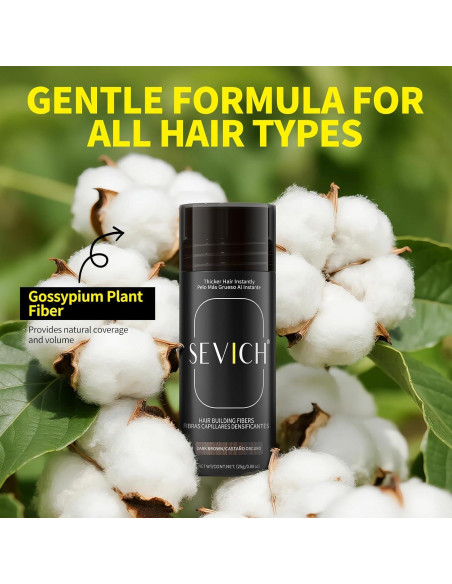 Fibra Capilar SEVICH 25g Marrón Medio - Aplicador Spray Unisex