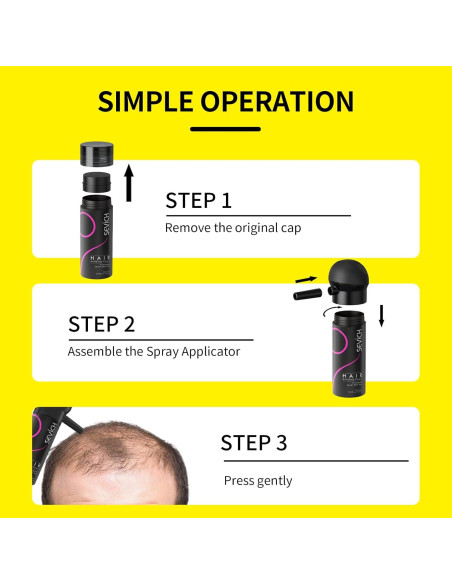 Fibra Capilar SEVICH 25g Marrón Medio - Aplicador Spray Unisex