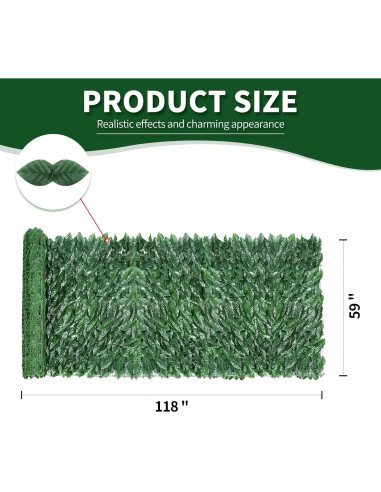 Pantalla de Privacidad Hiedra Artificial Skloopearg 150x300 cm