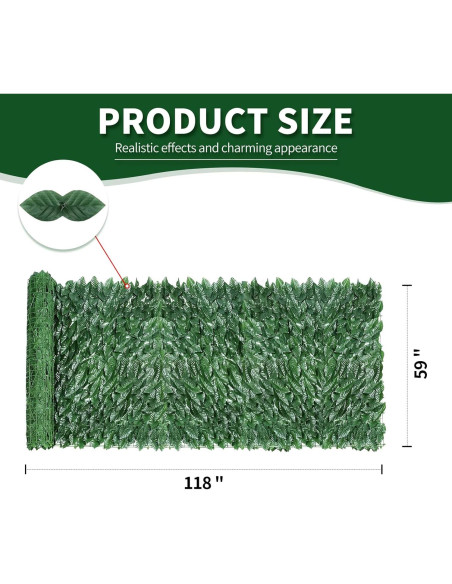 Pantalla de Privacidad Hiedra Artificial Skloopearg 150x300 cm