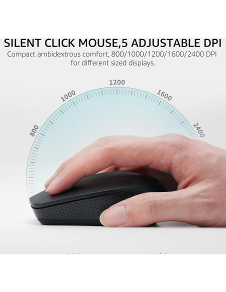 Combo Teclado y Ratón Inalámbrico Rapoo 9010M, Bluetooth 5.0, 4 Dispositivos