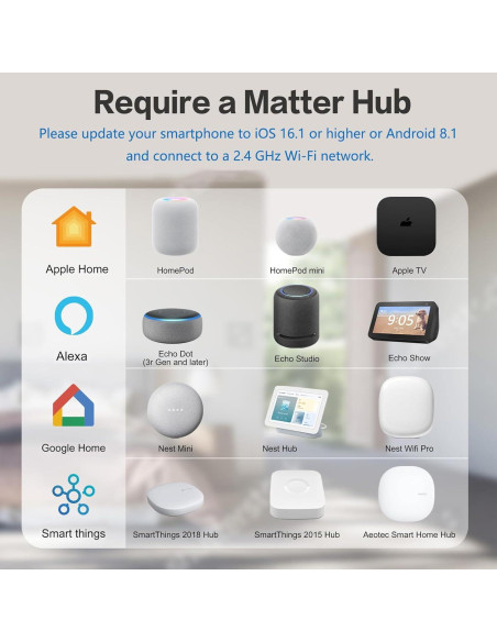 Enchufe Inteligente Jinvoo Matter, Control Remoto, 2 Paquete