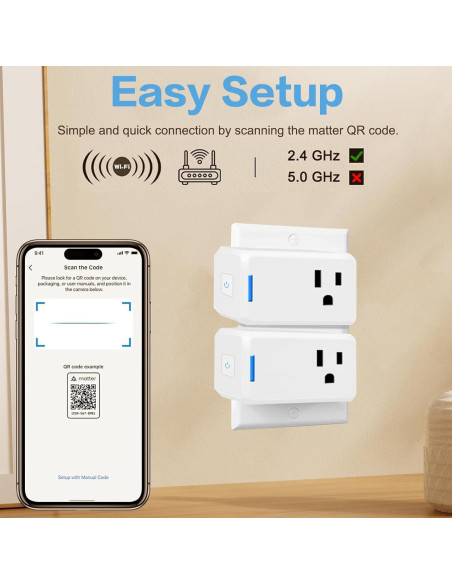 Enchufe Inteligente Jinvoo Matter, Control Remoto, 2 Paquete