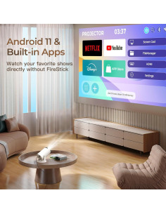 Mini Proyector WEMI OptiBarrel 500 Full HD 1080P Wi-Fi 6 Bluetooth 5.4 2