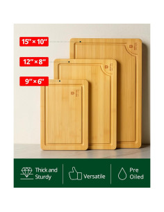 Juego de Tablas de Cortar de Bambú Royal Craft Wood 3 Piezas 2
