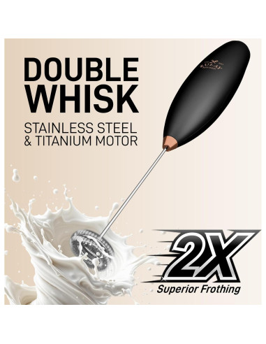 Batidor de Leche Zulay Doble 360W - Negro y Cobre