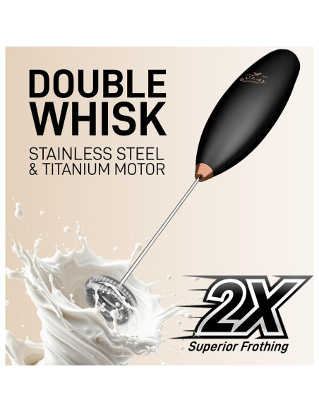 Batidor de Leche Zulay Doble 360W - Negro y Cobre