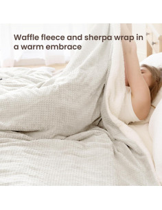 Manta Eléctrica Calentada Reina Blunique Waffle 84x90 cm Beige 2