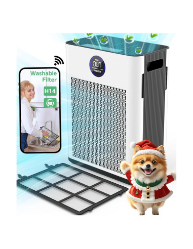 Purificador de Aire FRESHDEW H14 HEPA WiFi 215 m Ultra Silencioso