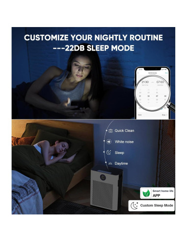 Purificador de Aire FRESHDEW H14 HEPA WiFi 215 m Ultra Silencioso