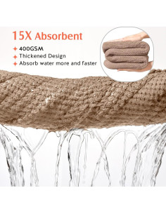 Toalla de Microfibra YFONG Grande para Cabello Rizado - Gris/Marrón 2