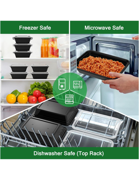 Contenedores de Comida Reutilizables Dealusy 32 oz - Paquete de 50