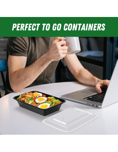 Contenedores de Comida Reutilizables Dealusy 32 oz - Paquete de 50