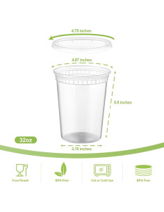 Contenedores de Alimentos AOZITA 40 Sets 0.95L Herméticos 2