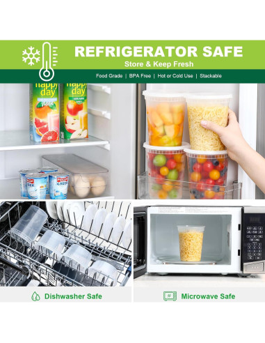 Contenedores de Alimentos AOZITA 40 Sets 0.95L Herméticos