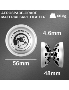 Yoyo Profesional WATIEOBOO de Metal Vaca Manchada 56mm 2