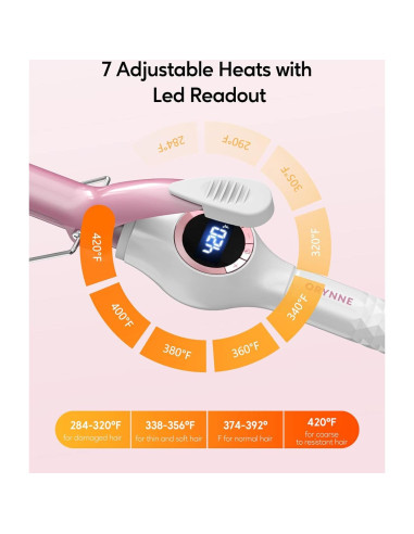 Plancha de Rizar Cerámica ORYNNE 19mm Control Digital 7 Temperaturas