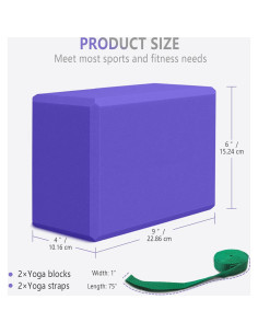 Bloques de Yoga H.J. Immbir 2 Piezas EVA Antideslizantes 2