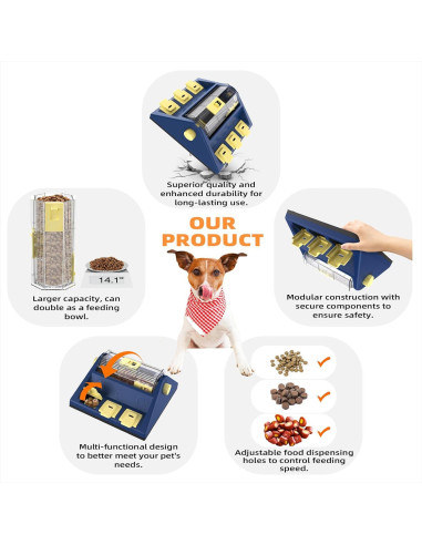 Juguete de Rompecabezas para Perros KADTC 2 en 1 Azul 30x26cm