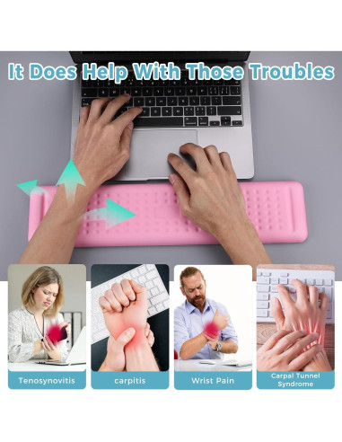 Reposamuñecas Ergonómico Aelfox Lux Rosa, Espuma Viscoelástica