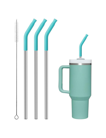 Popotes de Metal Reutilizables Prurex 40oz con Puntas de Silicona