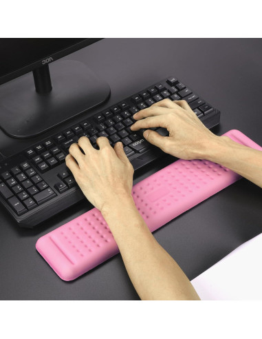 Reposamuñecas Ergonómico Aelfox Lux Rosa, Espuma Viscoelástica