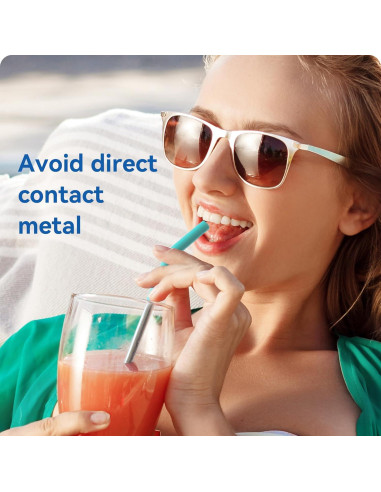 Popotes de Metal Reutilizables Prurex 40oz con Puntas de Silicona